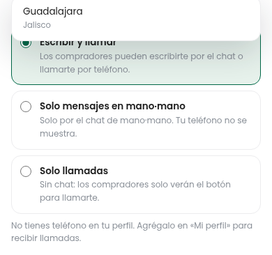 Elige cómo quieren contactarte